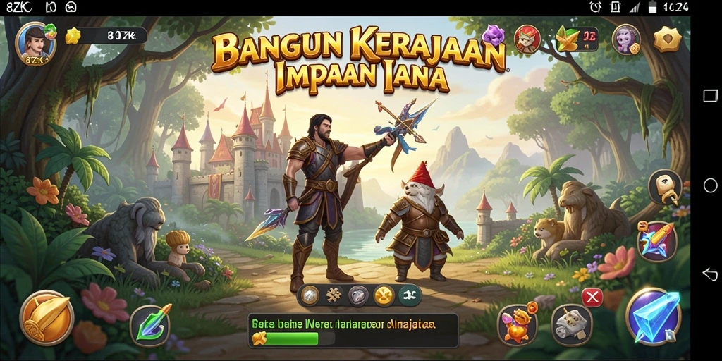 Tampilan gameplay yang menegangkan dalam 8ZK saat membangun kerajaan.