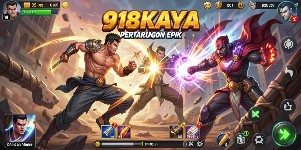 Tangkapan layar gameplay aksi intens dalam 918KAYA.