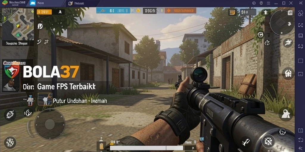 Tampilan gameplay intens dalam BOLA37, penuh aksi FPS.