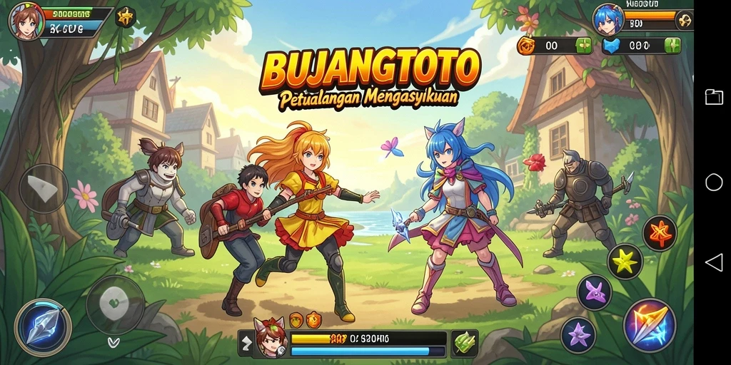 Tangkapan layar utama BUJANGTOTO menampilkan pertarungan karakter Anime yang menegangkan.