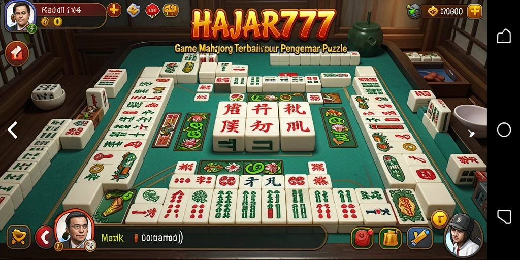 Tampilan gameplay menarik di HAJAR777 dengan tantangan Mahjong.