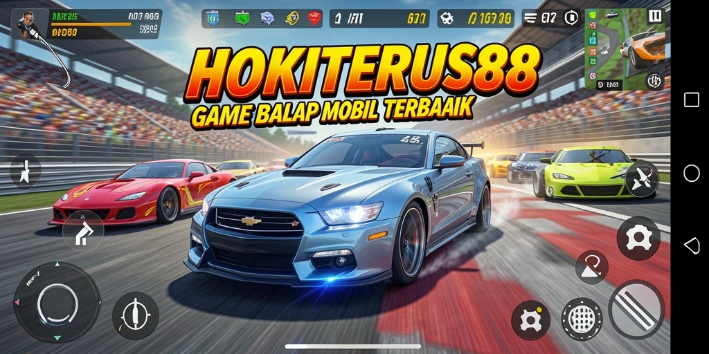 Tampilan gameplay balapan seru dan mendebarkan HOKITERUS88.