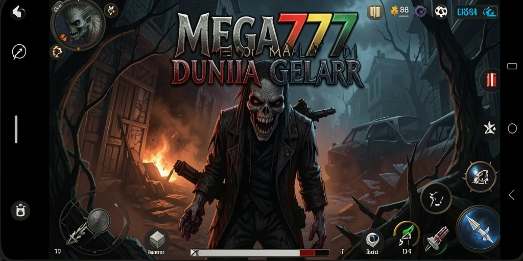 Screenshot gameplay MEGA777 dengan suasana horor yang mendalam.