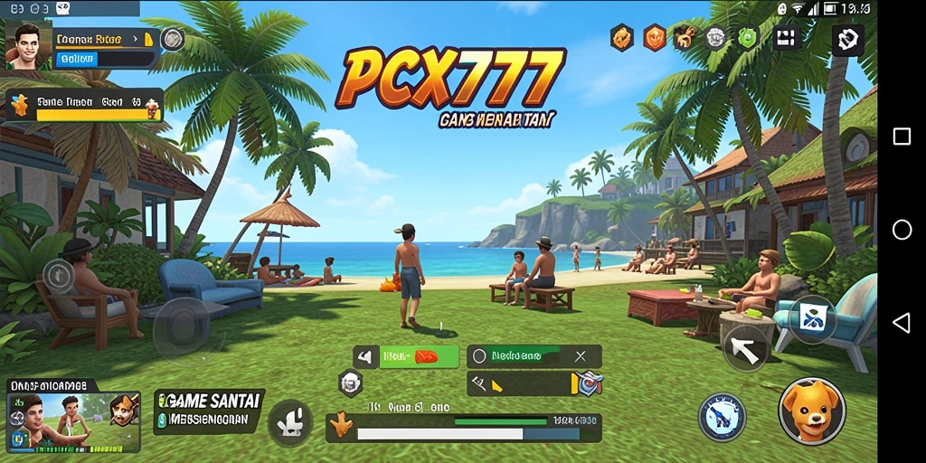 Tampilan gameplay menyenangkan di PCX777 dengan grafis cerah.