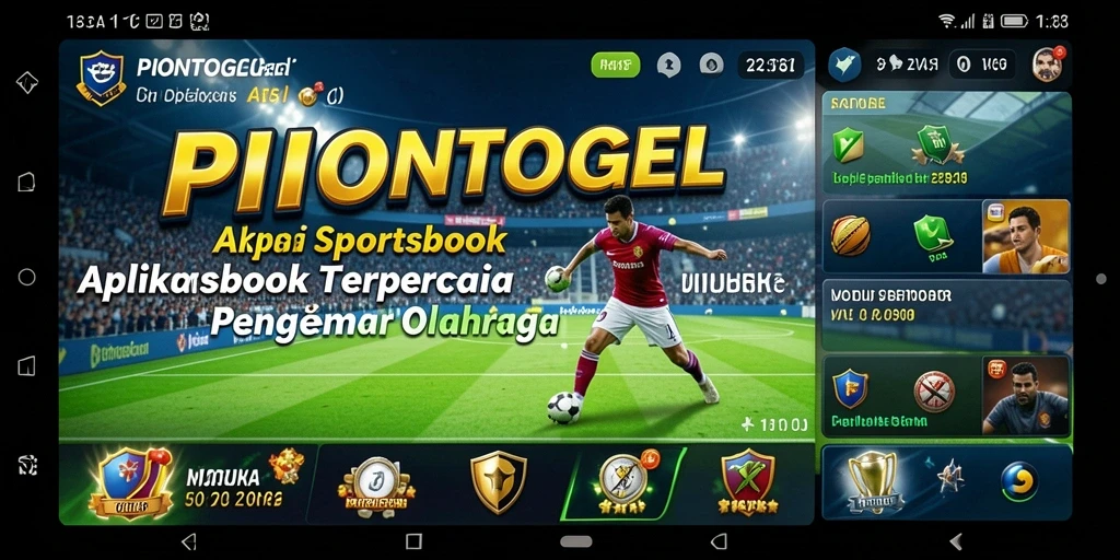Tampilan screenshot PIONTOGEL dengan kategori taruhan olahraga yang beragam.