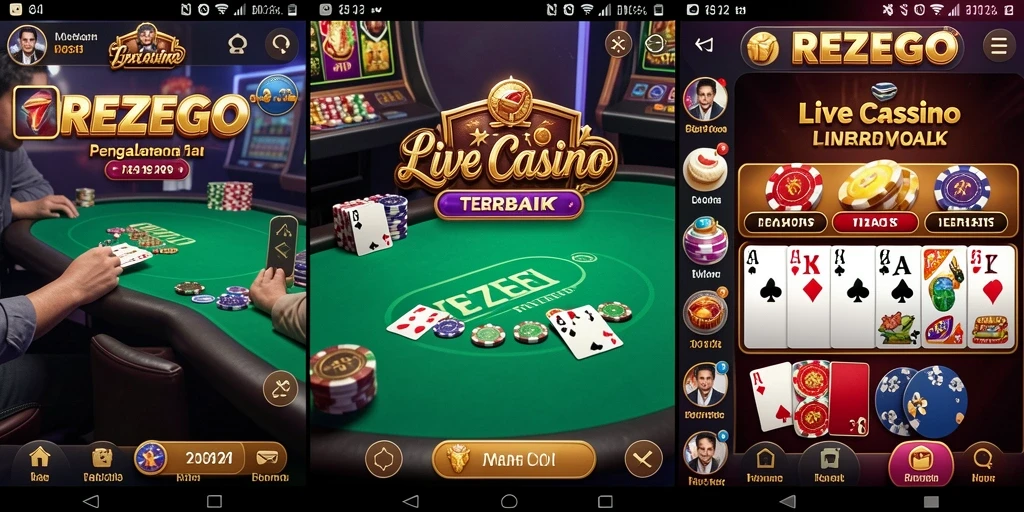 Tampilan gameplay realistis dari REZEGO dengan dealer langsung.
