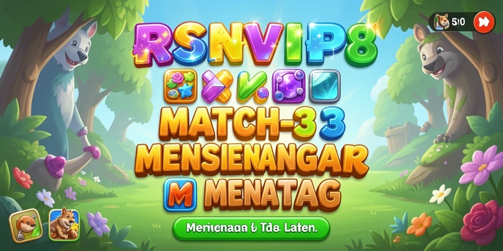 Screenshot RSNVIP8 menunjukkan gameplay Match-3 yang seru.
