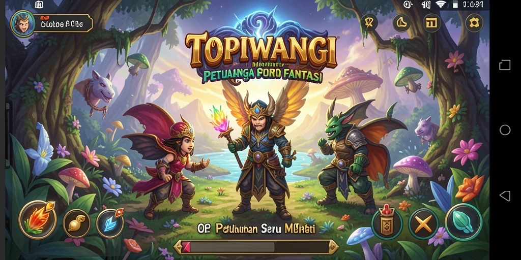 Tampilan gameplay TOPIWANGI di dunia petualangan yang menakjubkan.