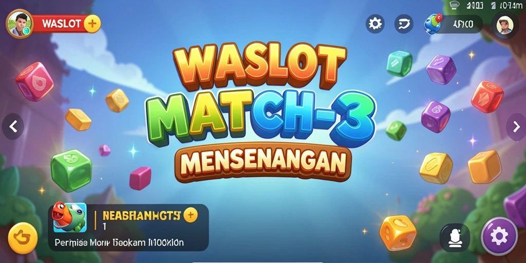 Screenshot menunjukkan gameplay WASLOT dengan elemen Match-3 yang seru.